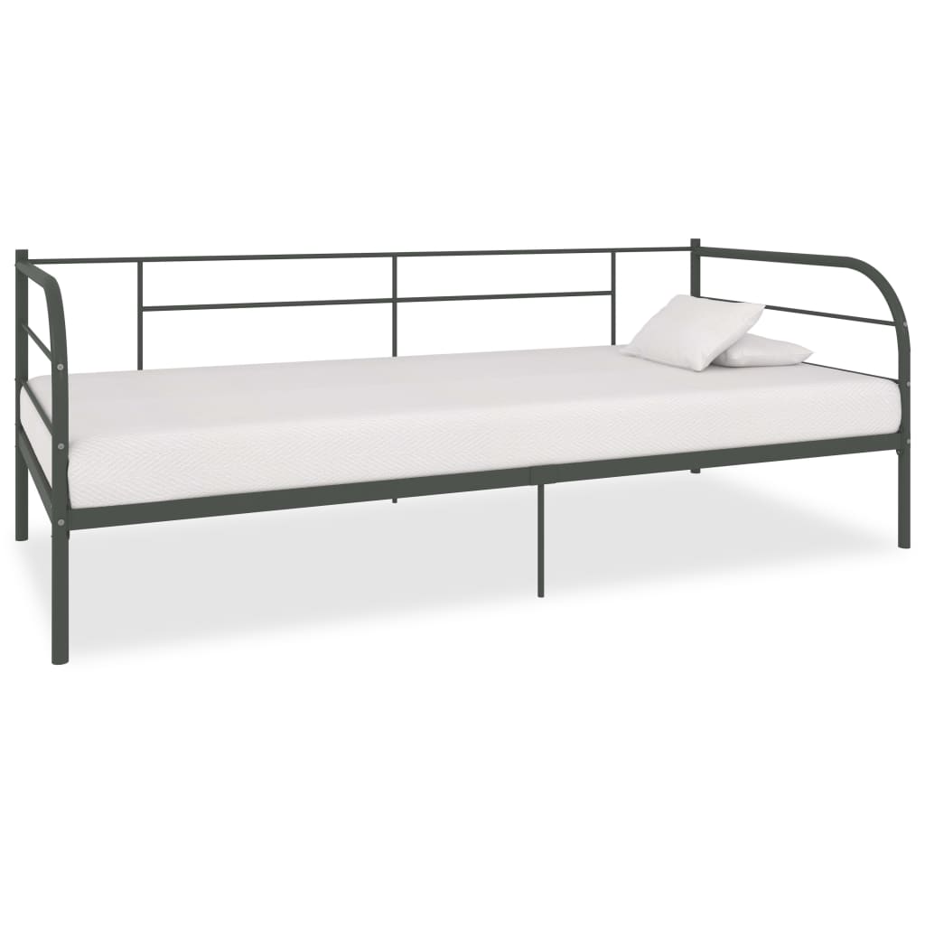 284674 vidaXL DayBed Frame without Mattress Grey Metal 90x200 cm